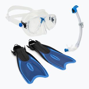Set de snorkeling Cressi Palau Marea Dry Bag Set blue/azure