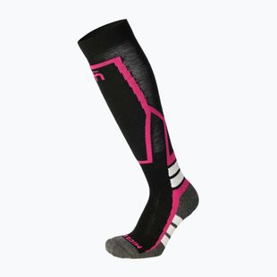 Șosete de schi pentru copii Mico Medium Weight Warm Control Ski nero/fucsia
