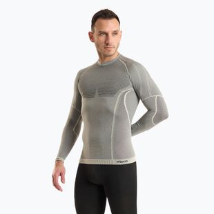 Bluză termică pentru bărbați Mico Odor Zero Round Neck grigio