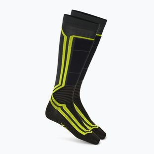 Șosete de schi Mico Light Weight Odor Zero X-Static Ski antracite/giallo fluo