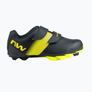 Încălțăminte de ciclism pentru copii MTB Northwave Hammer Junior black/yellow fluo