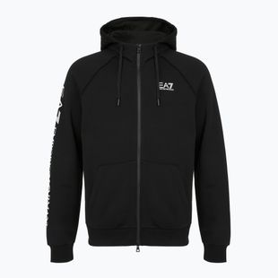 Bluză pentru bărbați Emporio Armani EA7 Train Logo Series Extended Logo Hoodie Fz black / white