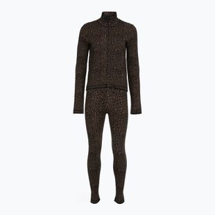 Set de lenjerie termoactivă pentru femei EA7 Emporio Armani Ski Jacquard Knitted fancy brown animal print