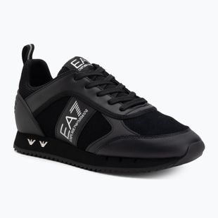 Încălțăminte EA7 Emporio Armani Black & White Suede triple black micropunch