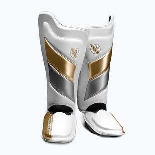 Hayabusa T3 Striking Shin Guards alb și auriu T3SSG tibia protectori de tibie T3SSG