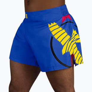 Pantaloni scurți de antrenament pentru bărbați Hayabusa Icon Kickboxing blue/yellow