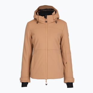 Geacă de schi pentru femei EA7 Emporio Armani Pure Softshell mocha mousse
