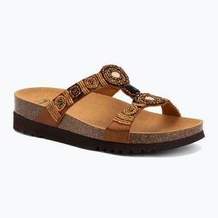 Șlapi de damă Scholl New Bogota Wedge Med cognac/multi
