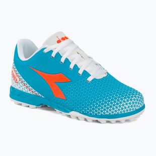 Ghete de fotbal pentru copii Diadora Pichichi 6 TF JR albastru fluo/alb/portocaliu
