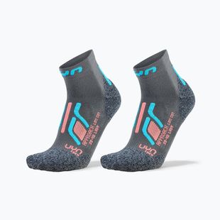 Șosete pentru femei UYN Trekking Approach Low Cut 2 pack grey/turquoise