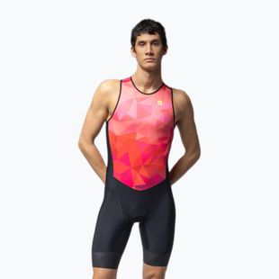 Combinezon de triatlon pentru bărbați Alé Triple pink combo