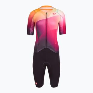 Combinezon de ciclism pentru femei Castelli Free Sanremo 3 SS In dark night shade/vivid orange-bright rose