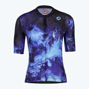 Tricou de ciclism pentru femei Castelli Cosmic Vortex multicolor violet blue