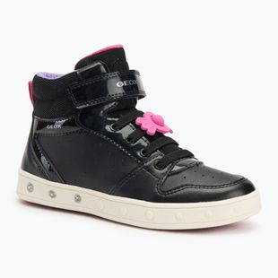 Pantofi pentru copii Geox Skylin negru/fucsia