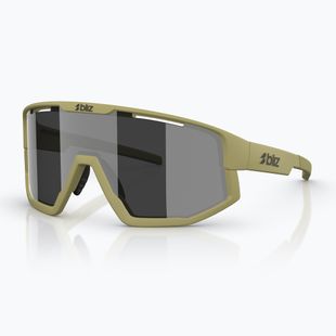 Ochelari de soare Bliz Fusion matte amber green/smoke silver mirror
