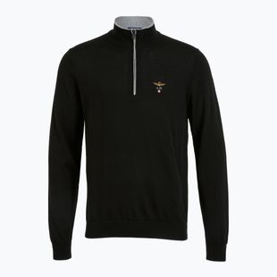 Pulover pentru bărbați Aeronautica Militare 1/2 Zip jet black