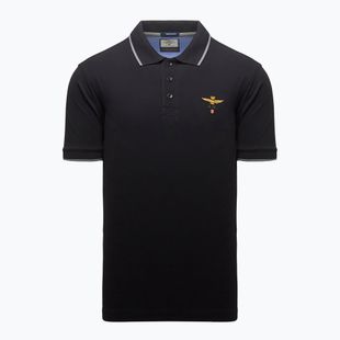 Tricou polo pentru bărbați Aeronautica Militare 262PO1308UP00082 Polo jet black