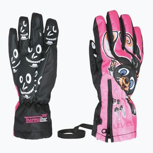 Mănuși de schi pentru copii Level Lucky hot pink