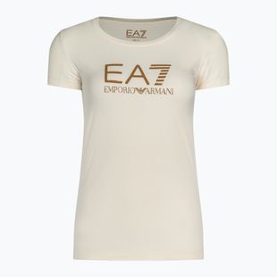 Tricou EA7 Emporio Armani Train Shiny pristine/logo maro pentru femei EA7 Emporio Armani Train Shiny pristine/logo maro