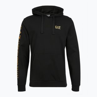 Bluză pentru bărbați Emporio Armani EA7 Train Logo Series Extended Logo Hoodie black / gold