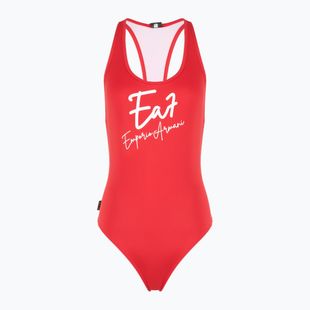 Costum de baie dintr-un element pentru femei EA7 Emporio Armani Maxi Logo One Piece racing red