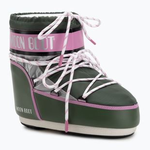 Ghete de zăpadă pentru femei  Moon Boot Icon Low Space Racing forest green/silver/pink