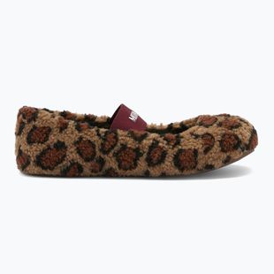 Papuci pentru femei Moon Boot Fleece Ballerina Leopard cognac/cocoa