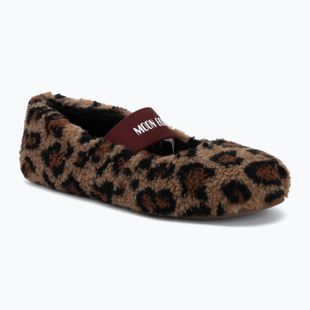 Papuci pentru femei Moon Boot Fleece Ballerina Leopard cognac/cocoa