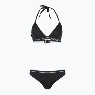 Costum de baie din două piese pentru femei EA7 Emporio Armani Logo Tape Bikini Triangle black