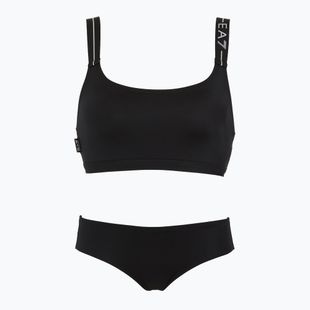 Costum de baie din două piese pentru femei EA7 Emporio Armani Logo Tape Bikini Top black