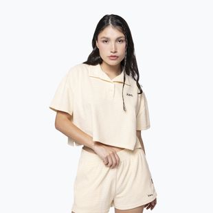 Tricou polo pentru femei Kaotiko Towel Stripe yellow / white