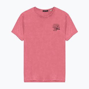 Tricou pentru bărbați Kaotiko Washed No Roles Flower pink flamingo