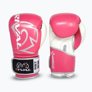 Mănuși de box Rival RB7 Fitness Plus Bag pink/white