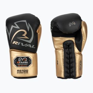 Mănuși de box Rival RS100 Professional black/gold