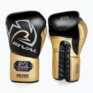Mănuși de box Rival RS100 Professional black/gold