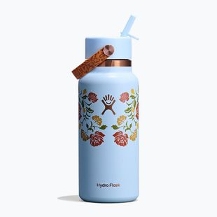 Sticlă termică Hydro Flask Wide Mouth with Flex Straw Cap 946 ml western light blue