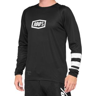 Tricou de ciclism pentru bărbați 100% R-Core LS negru STO-40005-00010