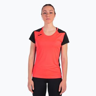 Tricou de alergare pentru femei  Joma Record II fluor coral/black