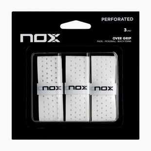 Învelișuri pentru padel NOX Pro Perforated Overgrip 3 pcs. white