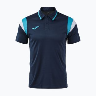 Tricou de tenis pentru bărbați Joma Terra Polo dark navy/turquoise fluor