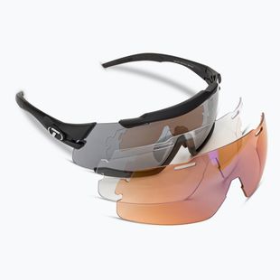 Ochelari de ciclism Tifosi Aethon 3 negru mat/frumos/roșu/roșu/negru transparent