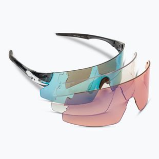 Ochelari de ciclism Tifosi Rail Xc Clarion crystal smoke/clarion blue/ac red/clear