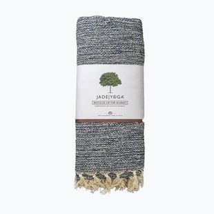 Pătură de yoga JadeYoga Recycled Cotton Hand Loomed Yoga midnight blue