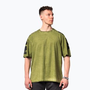 Tricou de antrenament pentru bărbați NEBBIA Washed-Off Lifting Club green