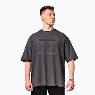 Tricou de antrenament pentru bărbați NEBBIA Washed-Off Heavyweight No Shortcuts black