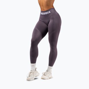Colanți de antrenament pentru femei NEBBIA Flow Seamless Push-Up dark grey
