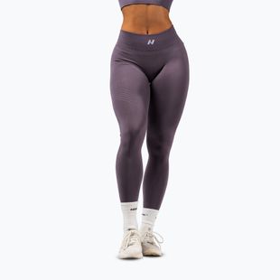 Colanți de antrenament pentru femei NEBBIA Flow Seamless Maximum Push-Up dark grey