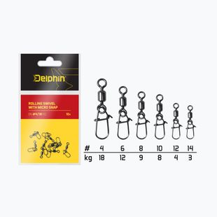 Delphin Rollings Swivel cu micropresiune 10 buc. negru 969B05004