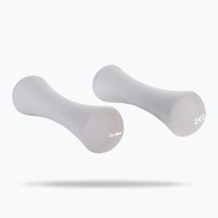 Gantere GymBeam Neoprene Dumbbells 2 x 2 kg grey