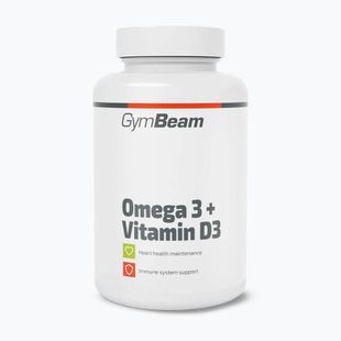 Acizi grași + vitamina D3 supliment alimentar GymBeam Omega 3 + D3 90 kapsułek
